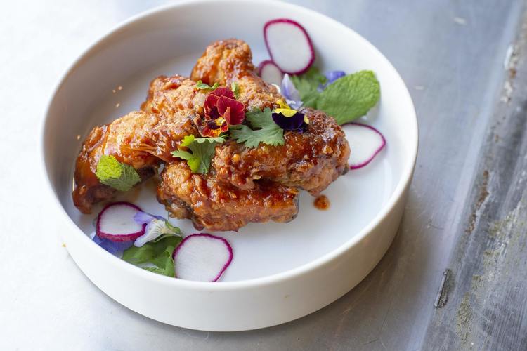 Buttery Hot Chicken Wings with Radishes