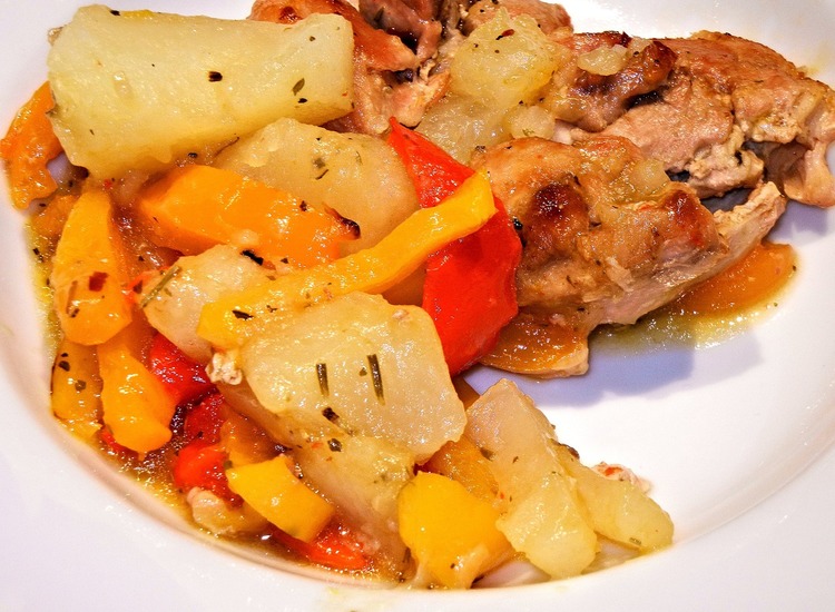 Roasted Chicken with Peppers and Potatoes - Chicken Recipe