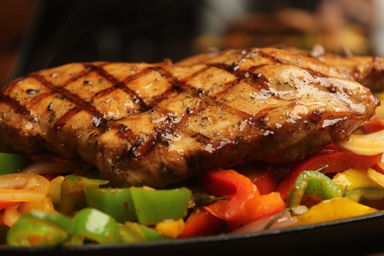 Chicken Recipe - Grilled Chicken with Bell Peppers and Onions
